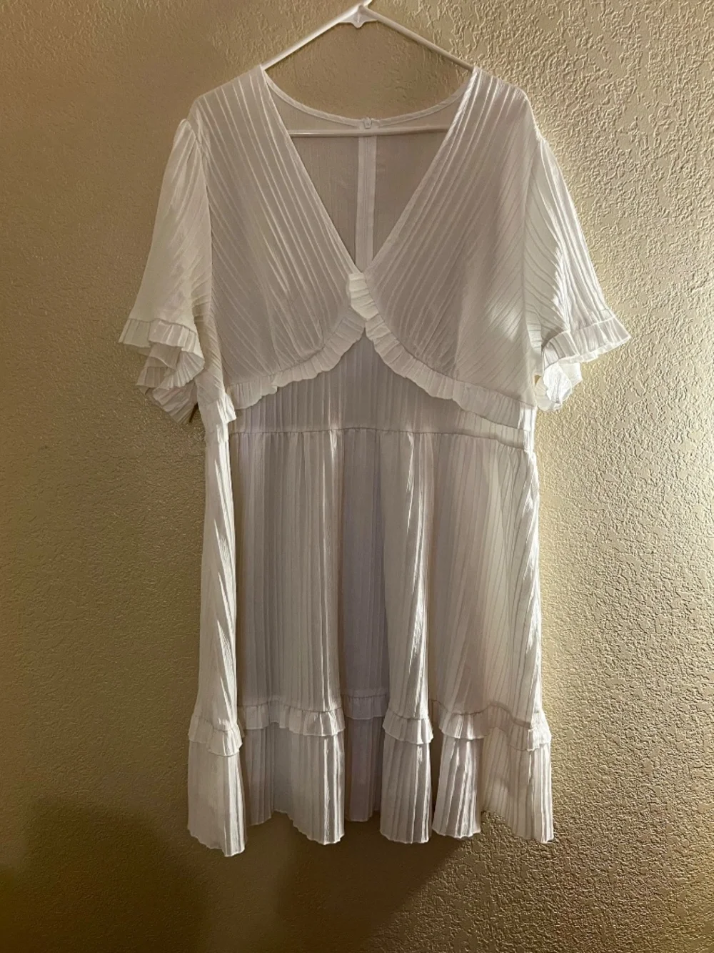 White Ruffle Summer Dress - Picture 2 of 4